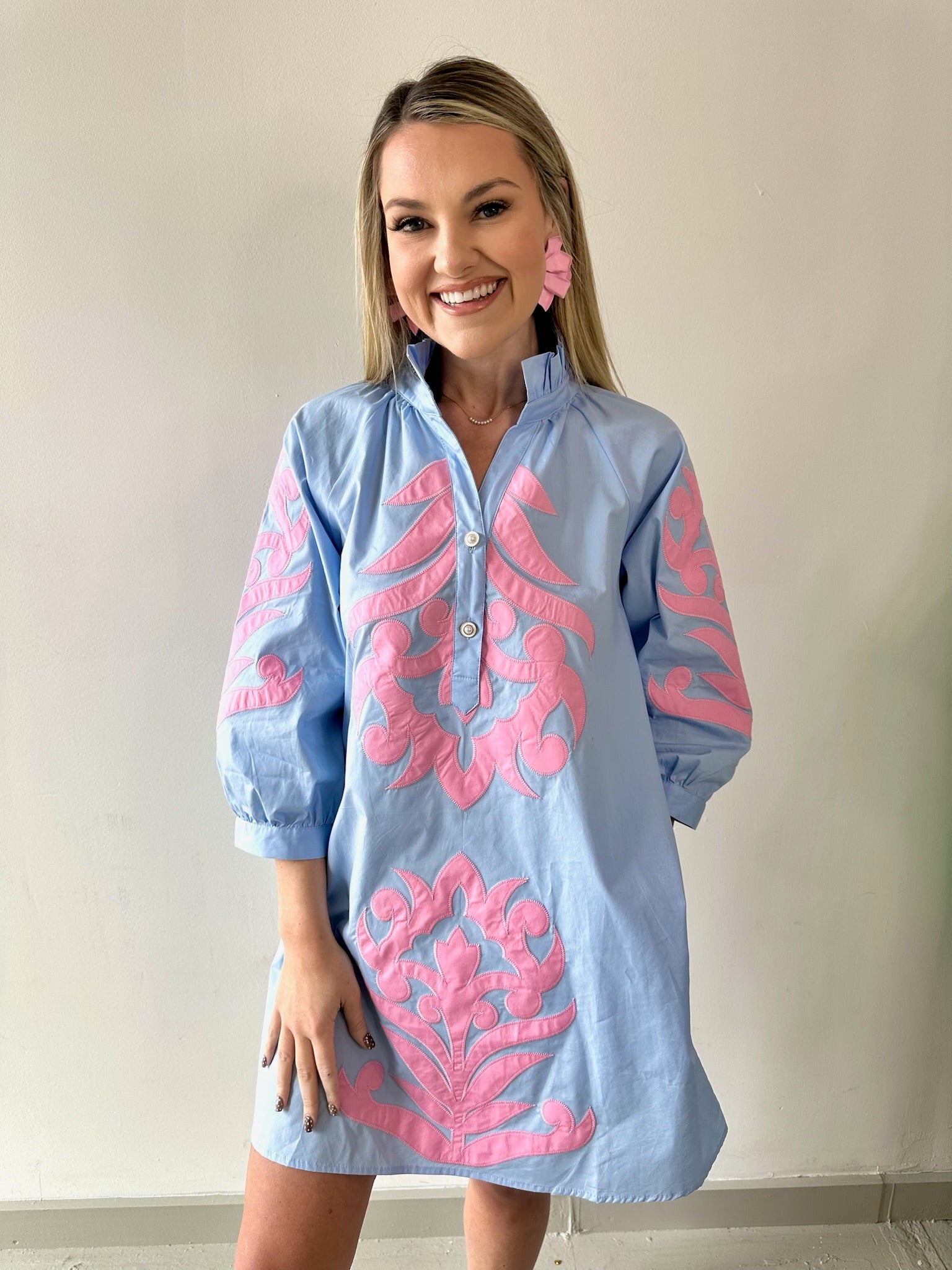 Baroque Floral Applique Dress