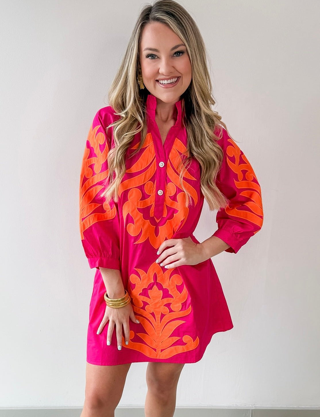 Baroque Floral Applique Dress