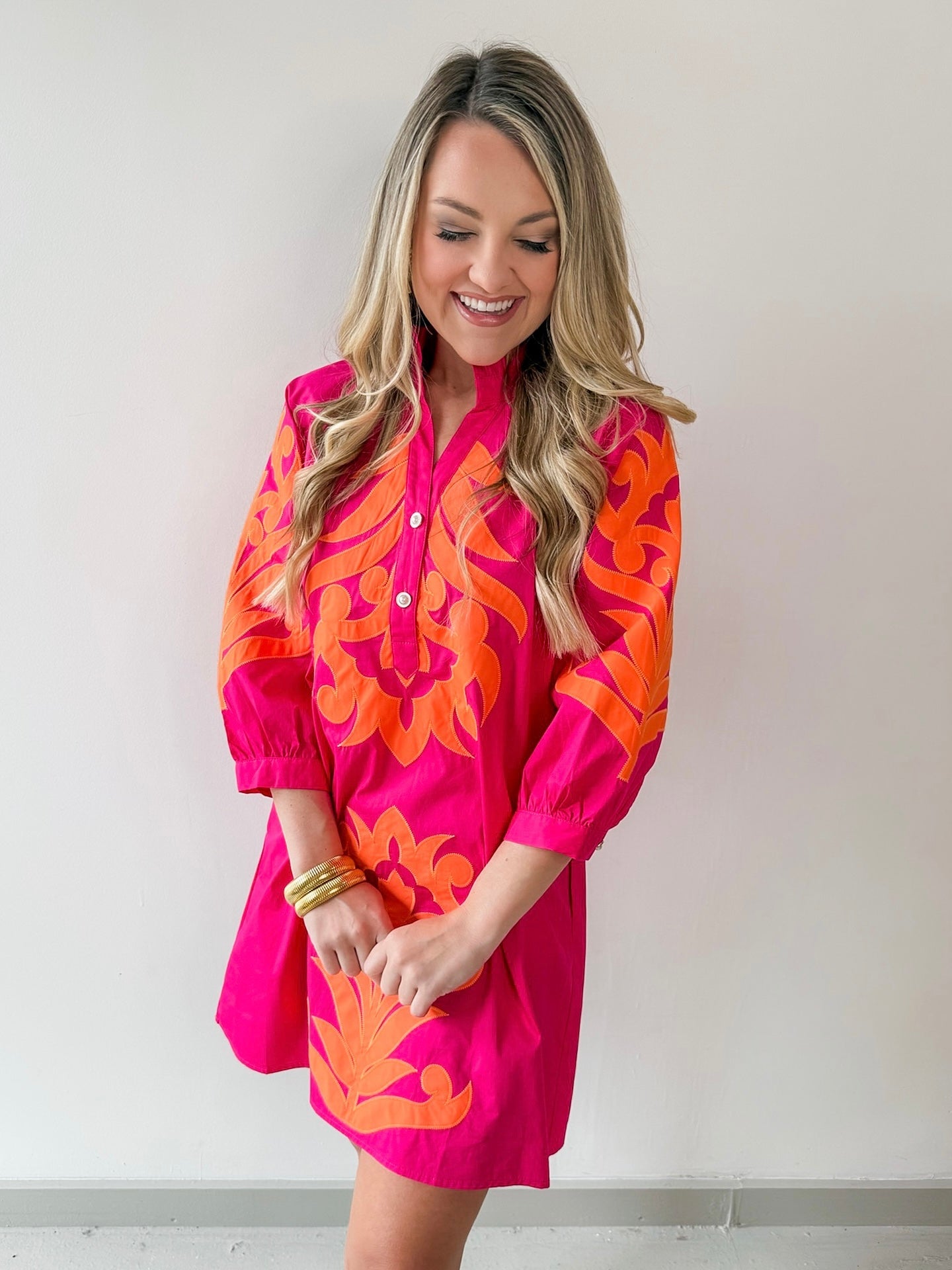 Baroque Floral Applique Dress