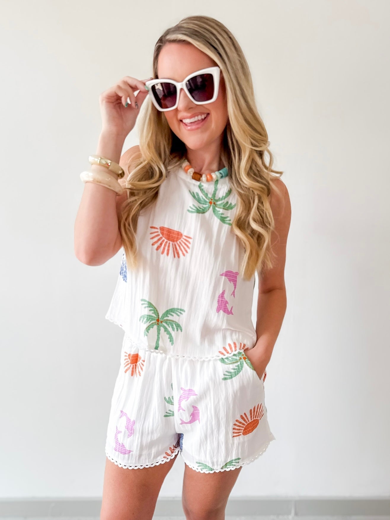 Beach Print Top & Short Set