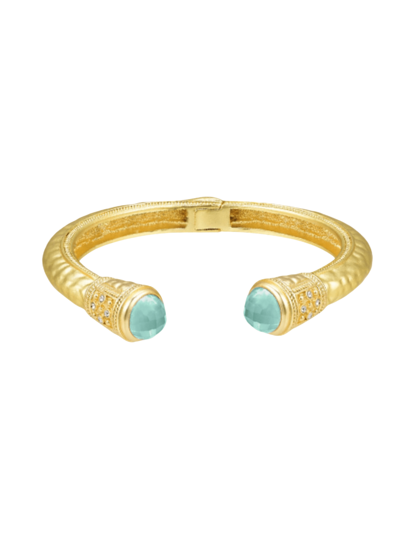 Bead Hammered Cuff - Aqua