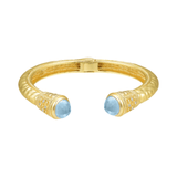 Bead Hammered Cuff - Blue