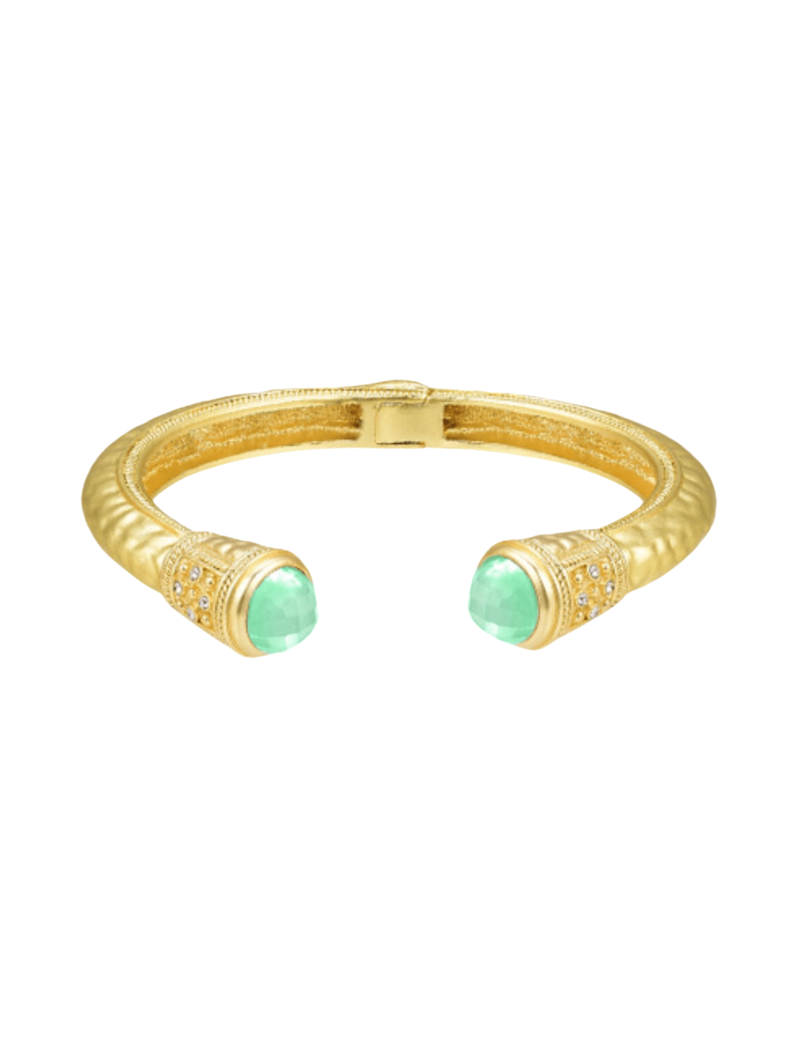 Bead Hammered Cuff - Jade