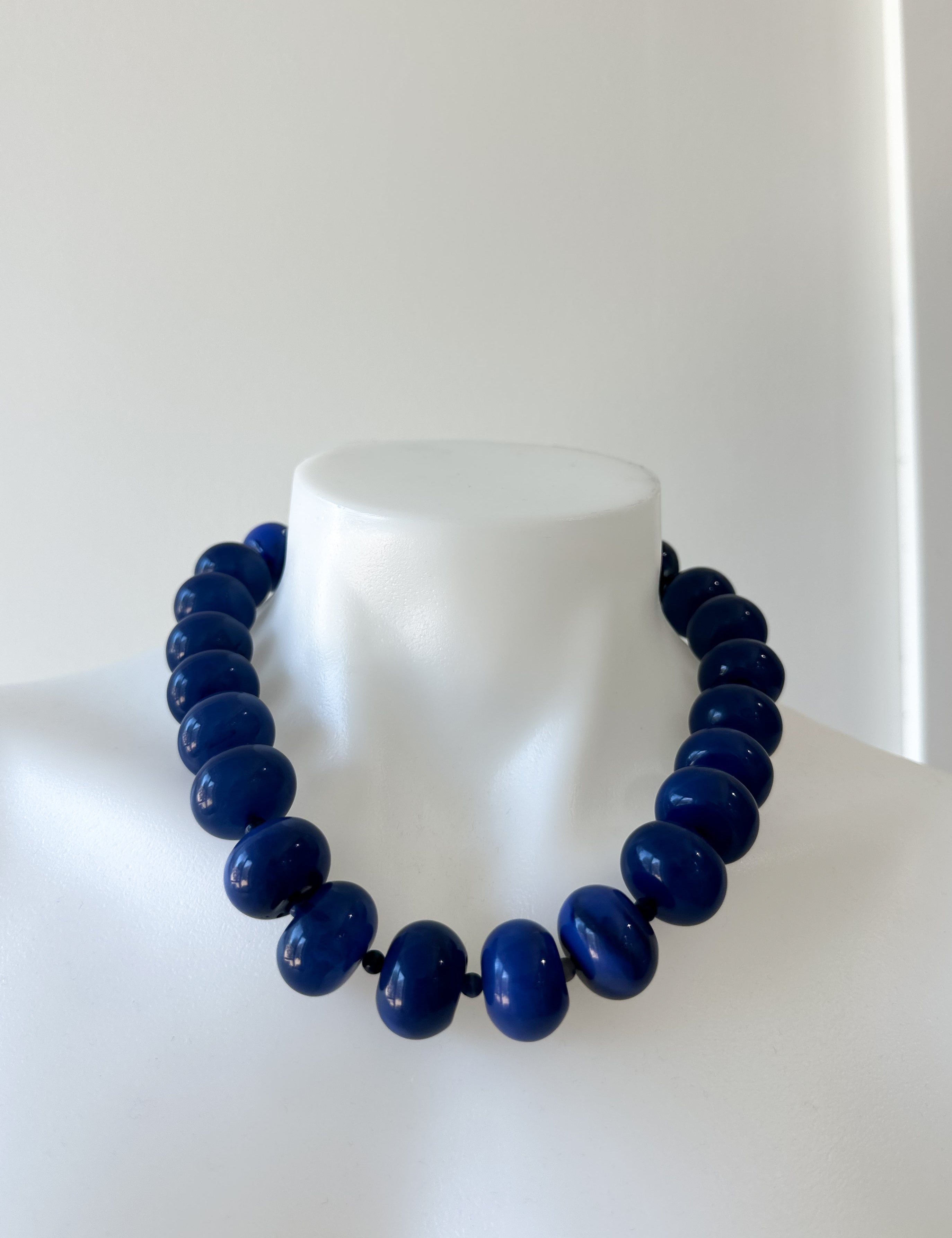 Beaded Round Necklace-Blue