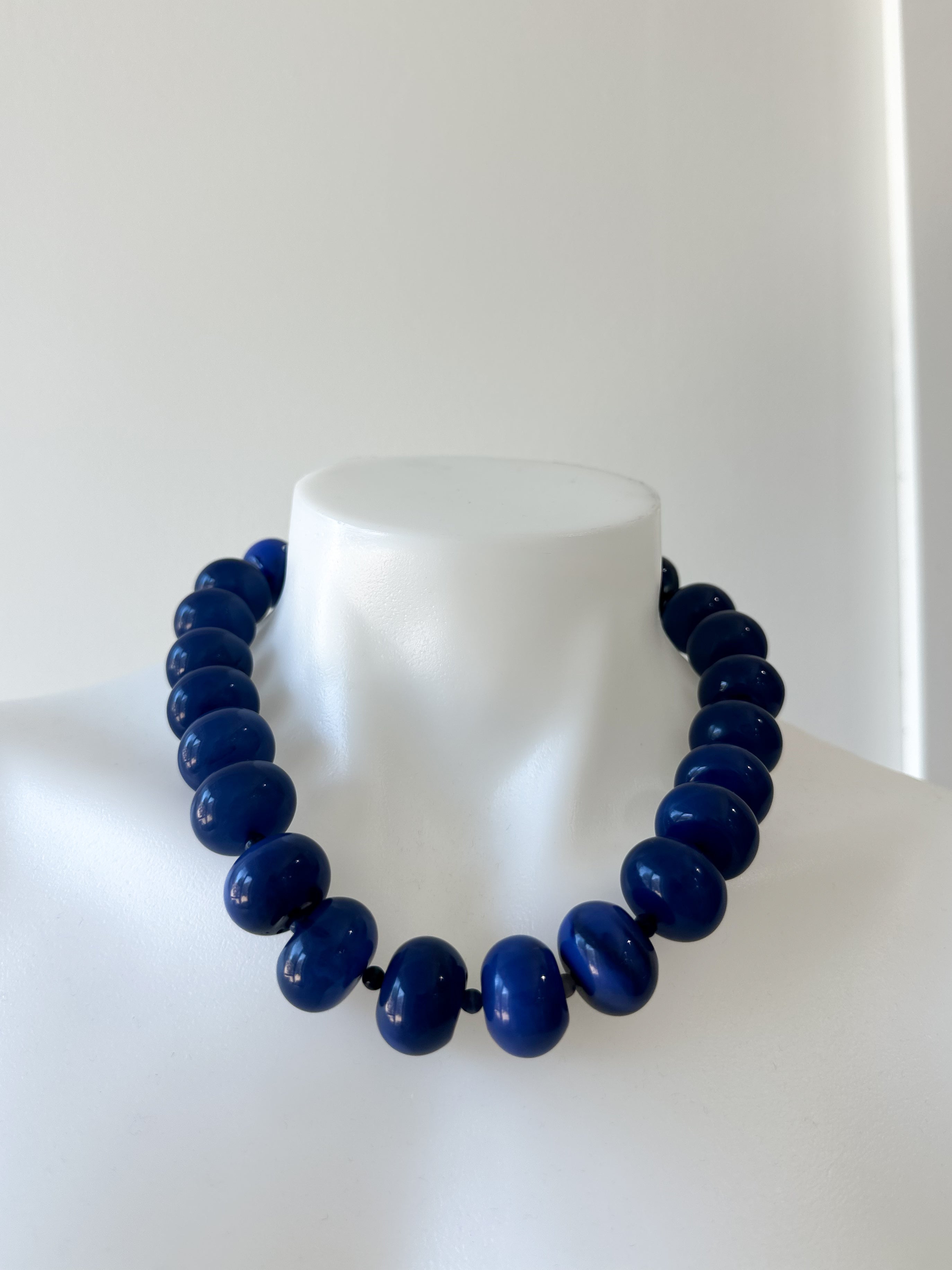 Beaded Round Necklace-Blue