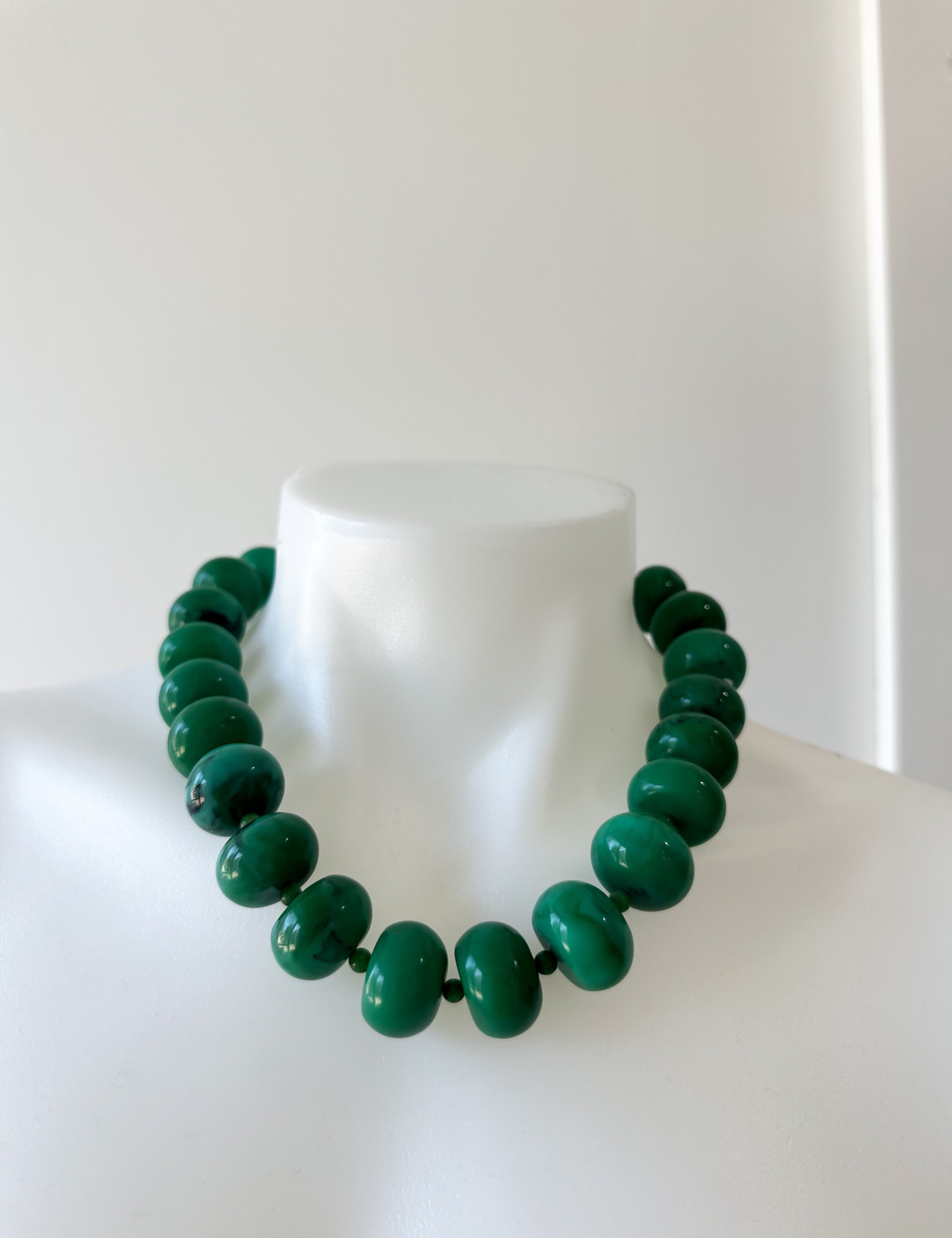 Beaded Round Necklace-Green