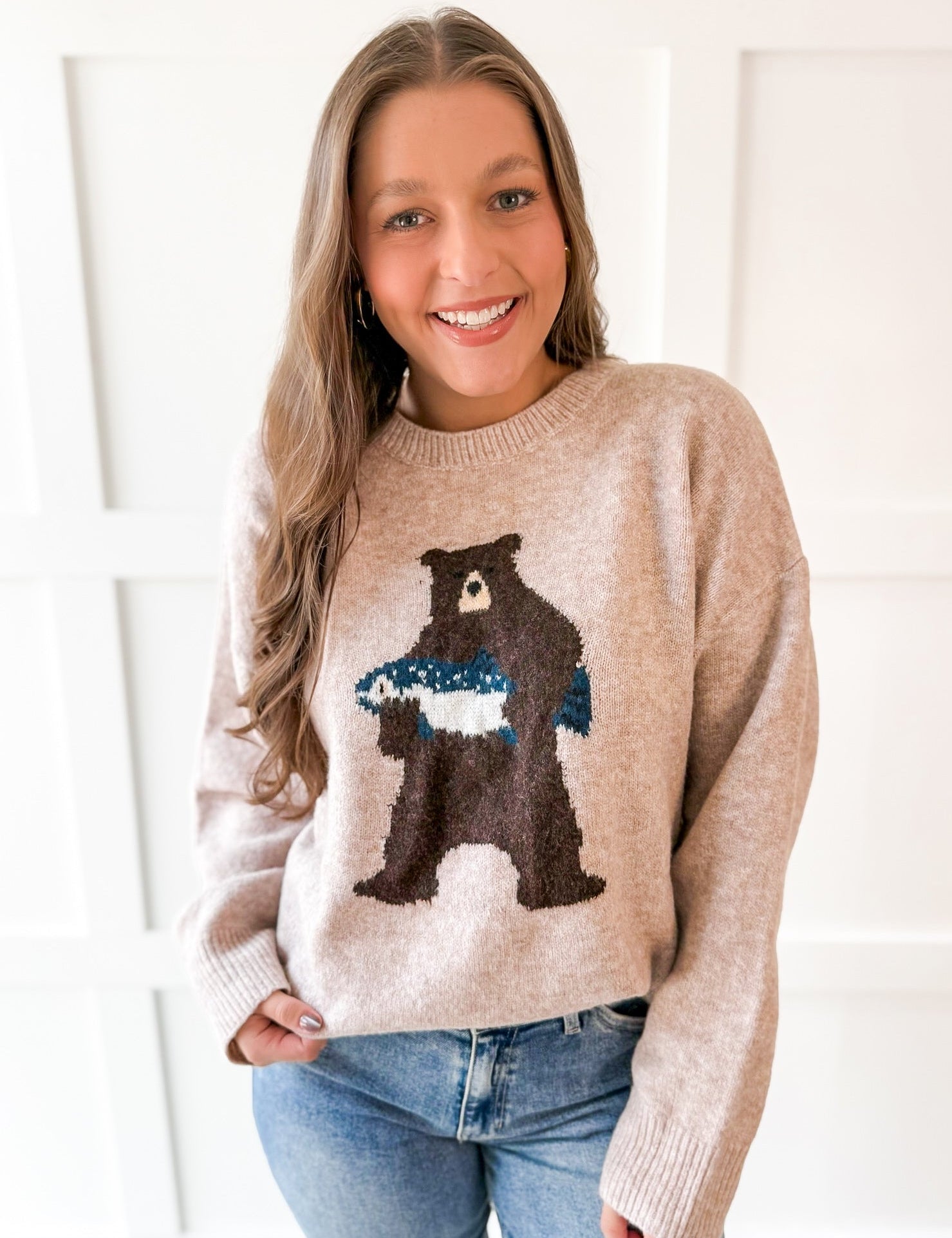 Bear With Salmon Sweater