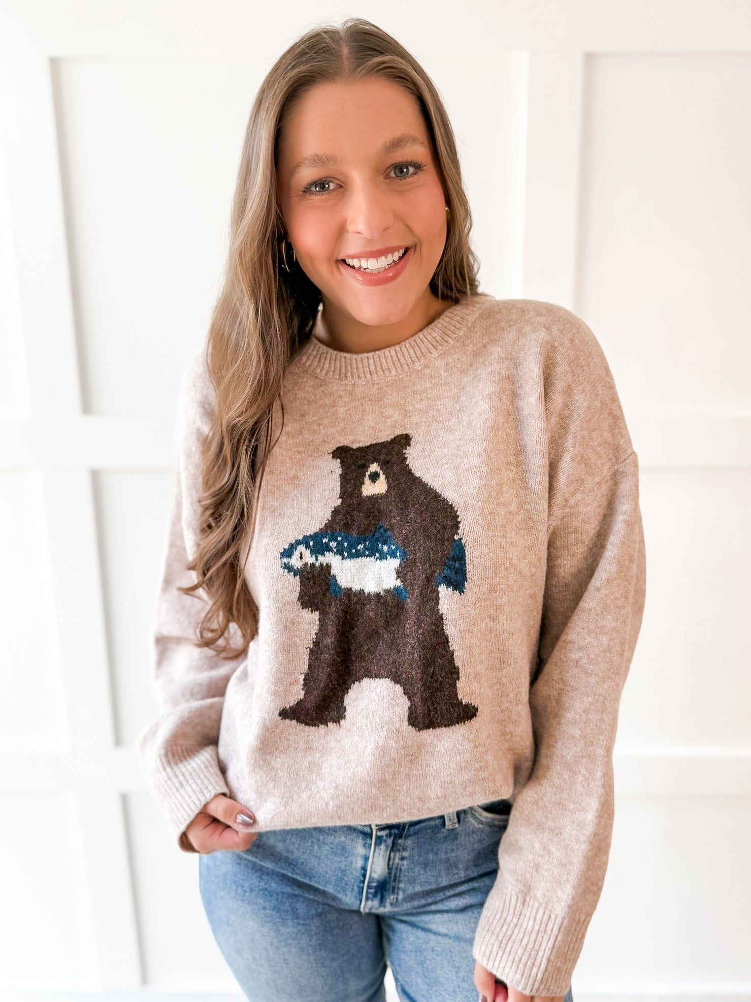 Bear With Salmon Sweater