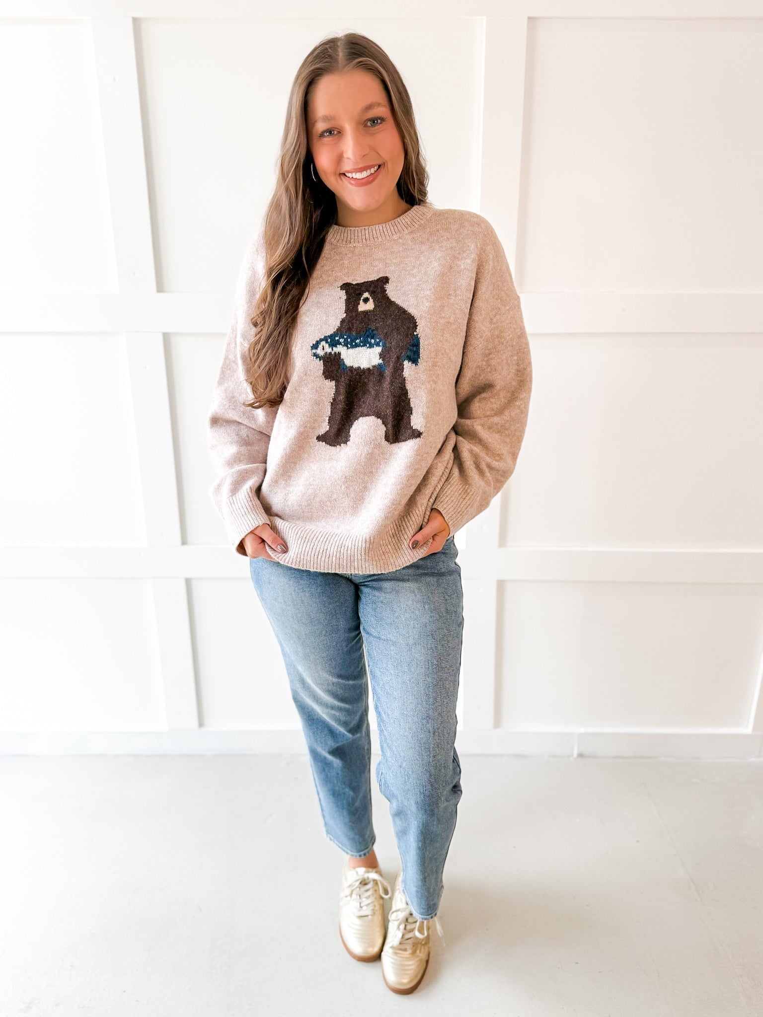 Bear With Salmon Sweater