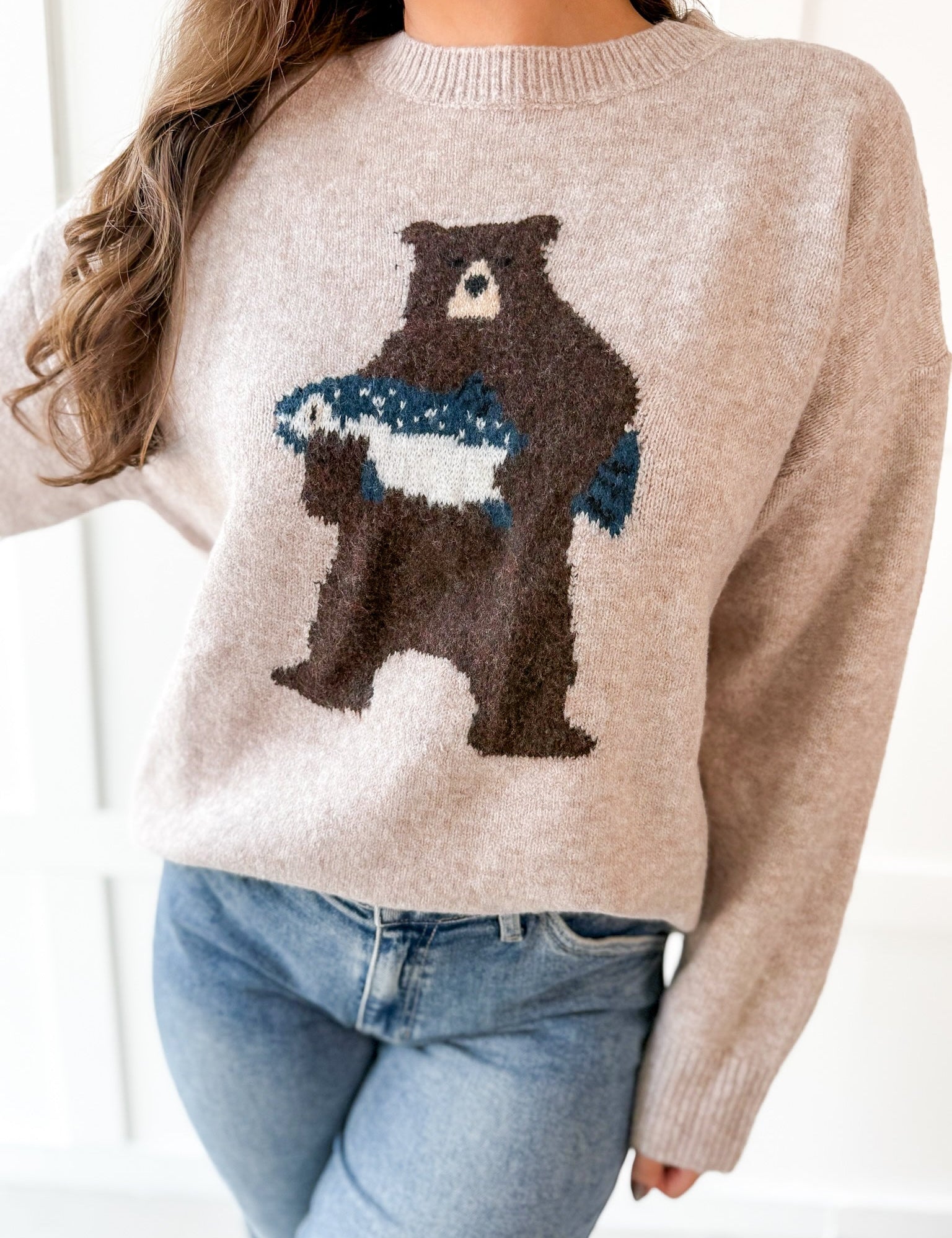 Bear With Salmon Sweater