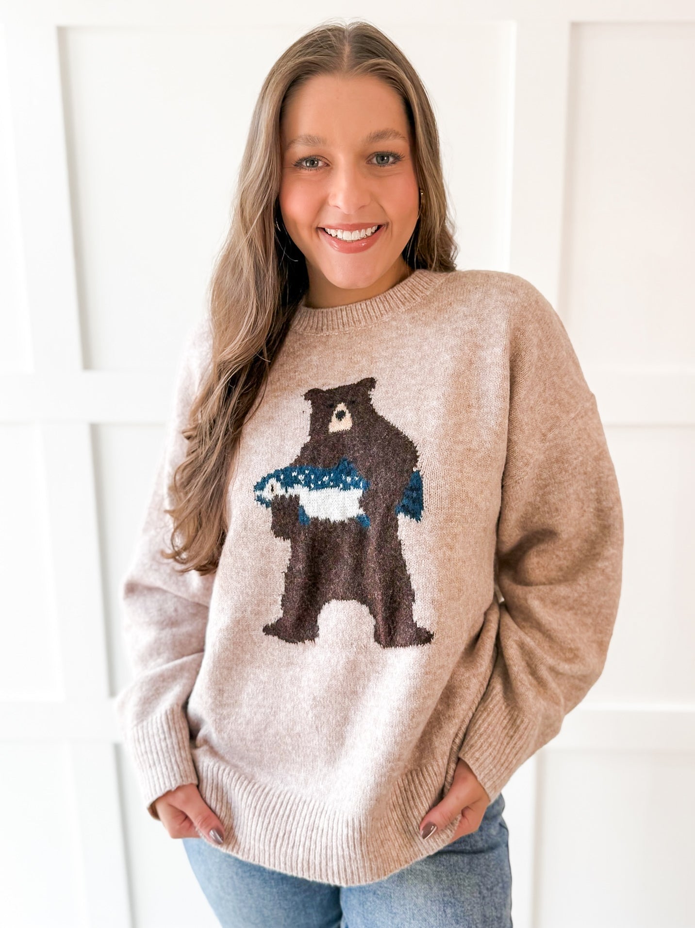 Bear With Salmon Sweater