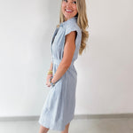Belted Midi Shirt Dress