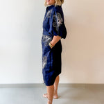 Belted Puff Sleeve Midi Dress