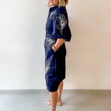 Belted Puff Sleeve Midi Dress