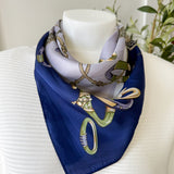 Blue Grey Collar Scarf