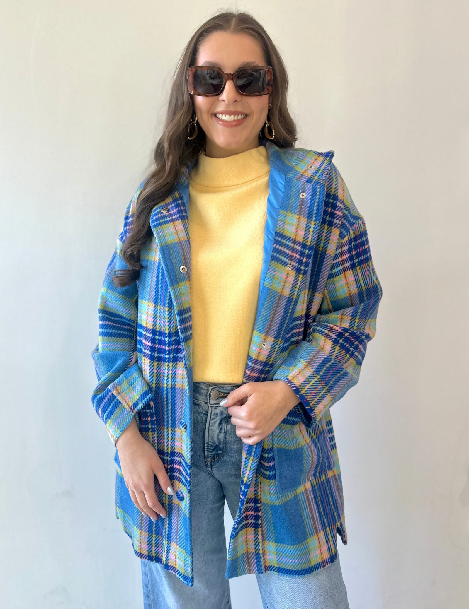 Blue Multi Oversized Coat