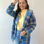Blue Multi Oversized Coat