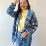 Blue Multi Oversized Coat