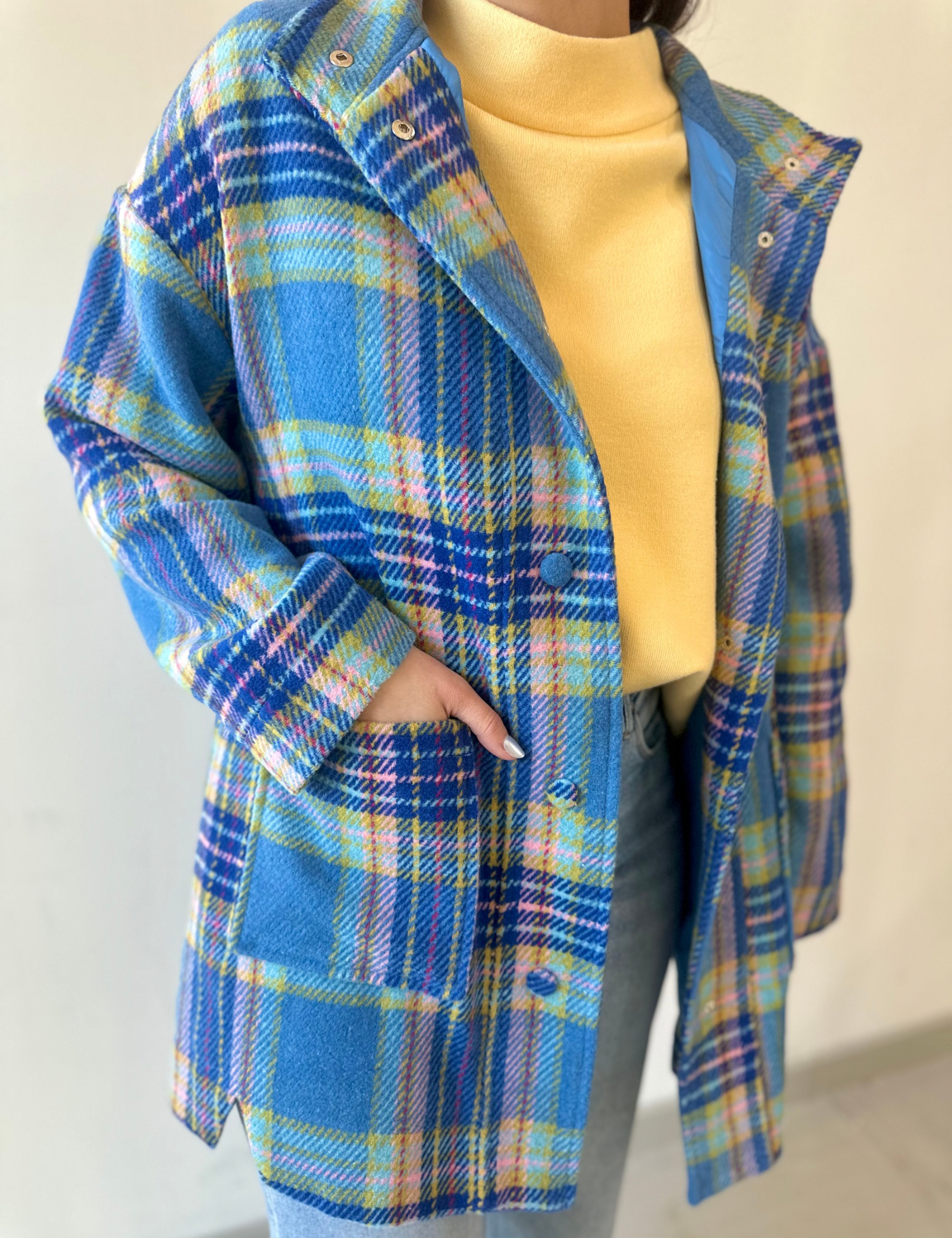 Blue Multi Oversized Coat