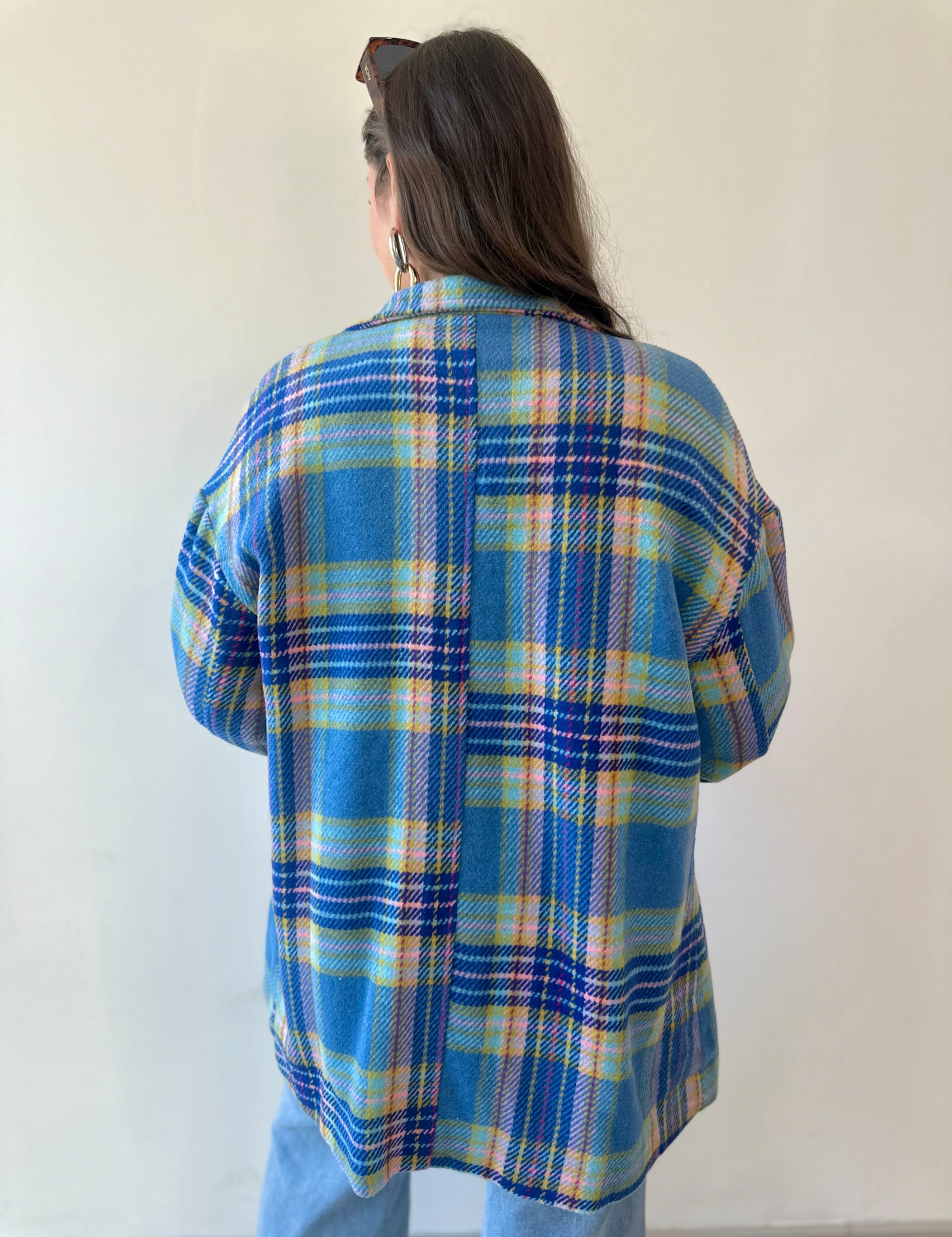 Blue Multi Oversized Coat