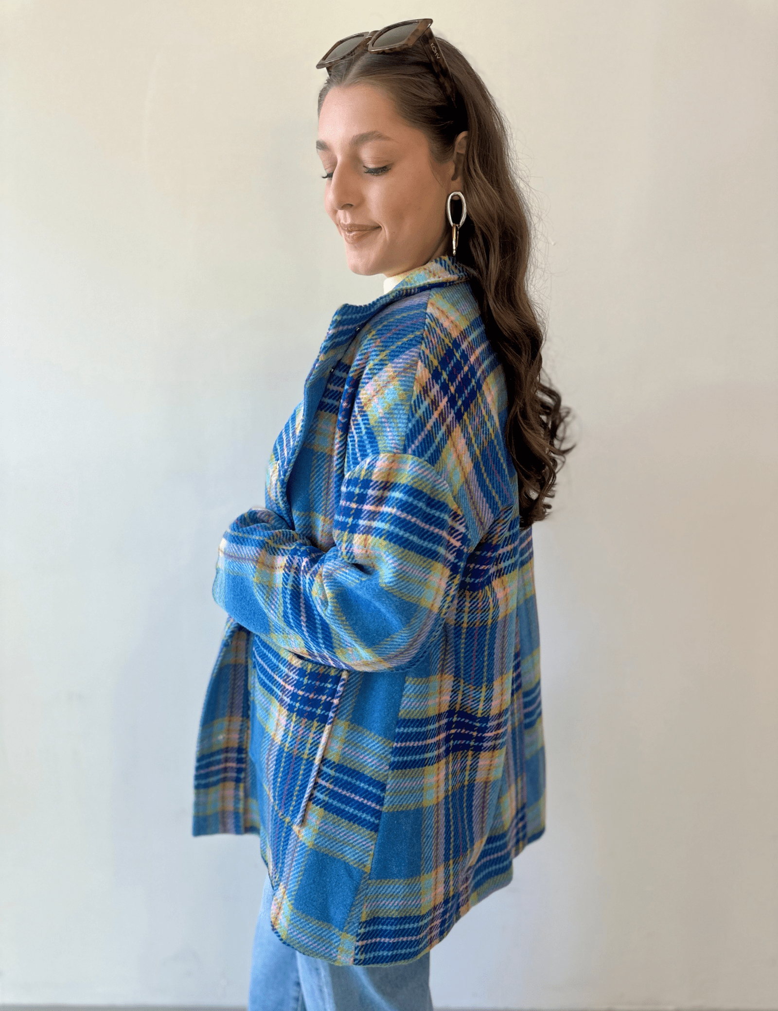 Blue Multi Oversized Coat