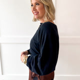 Boat Neck Classic Sweater - Black