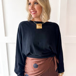 Boat Neck Classic Sweater - Black