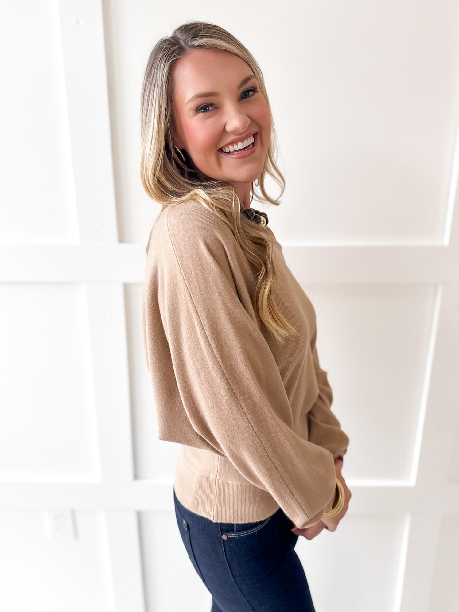 Boat Neck Classic Sweater - Oatmeal
