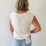 Boat Neck USA Fish Graphic Knit Top