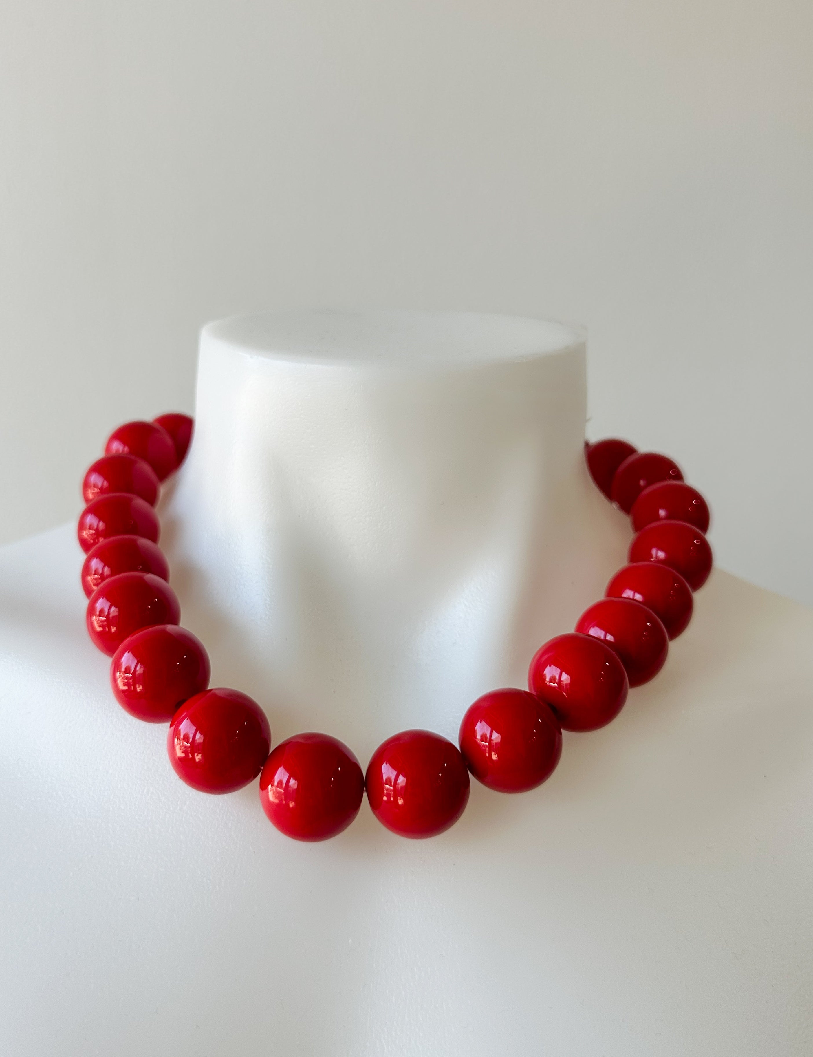 Bohemian Round Beaded Necklace-Red