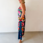 Botanical Print Strapless Dress