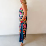 Botanical Print Strapless Dress