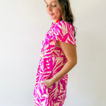Botanical Print Tunic Mini Dress