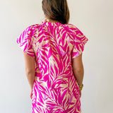 Botanical Print Tunic Mini Dress