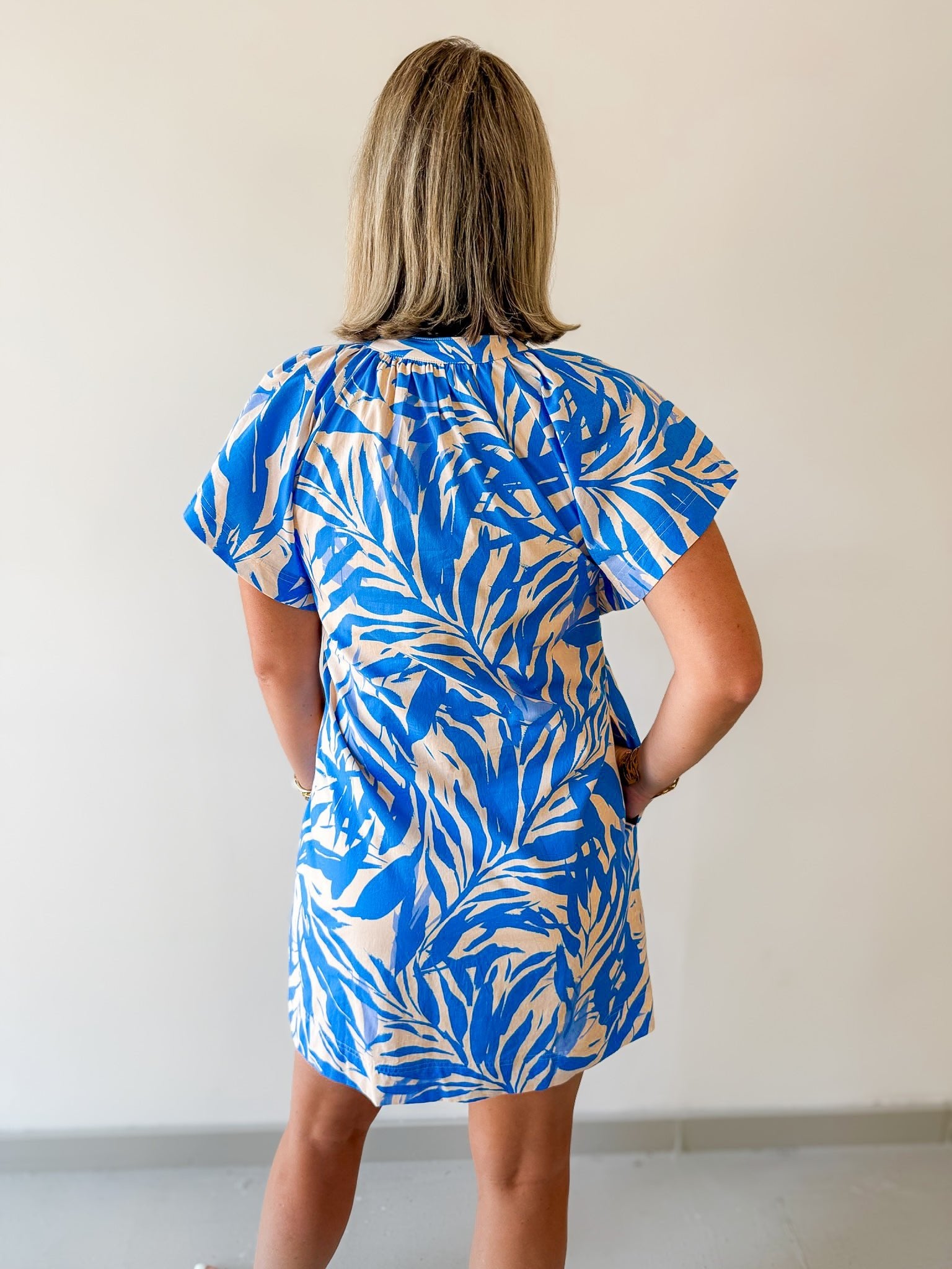 Botanical Print Tunic Mini Dress
