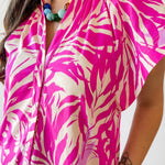 Botanical Print Tunic Mini Dress