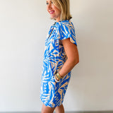 Botanical Print Tunic Mini Dress