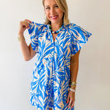 Botanical Print Tunic Mini Dress