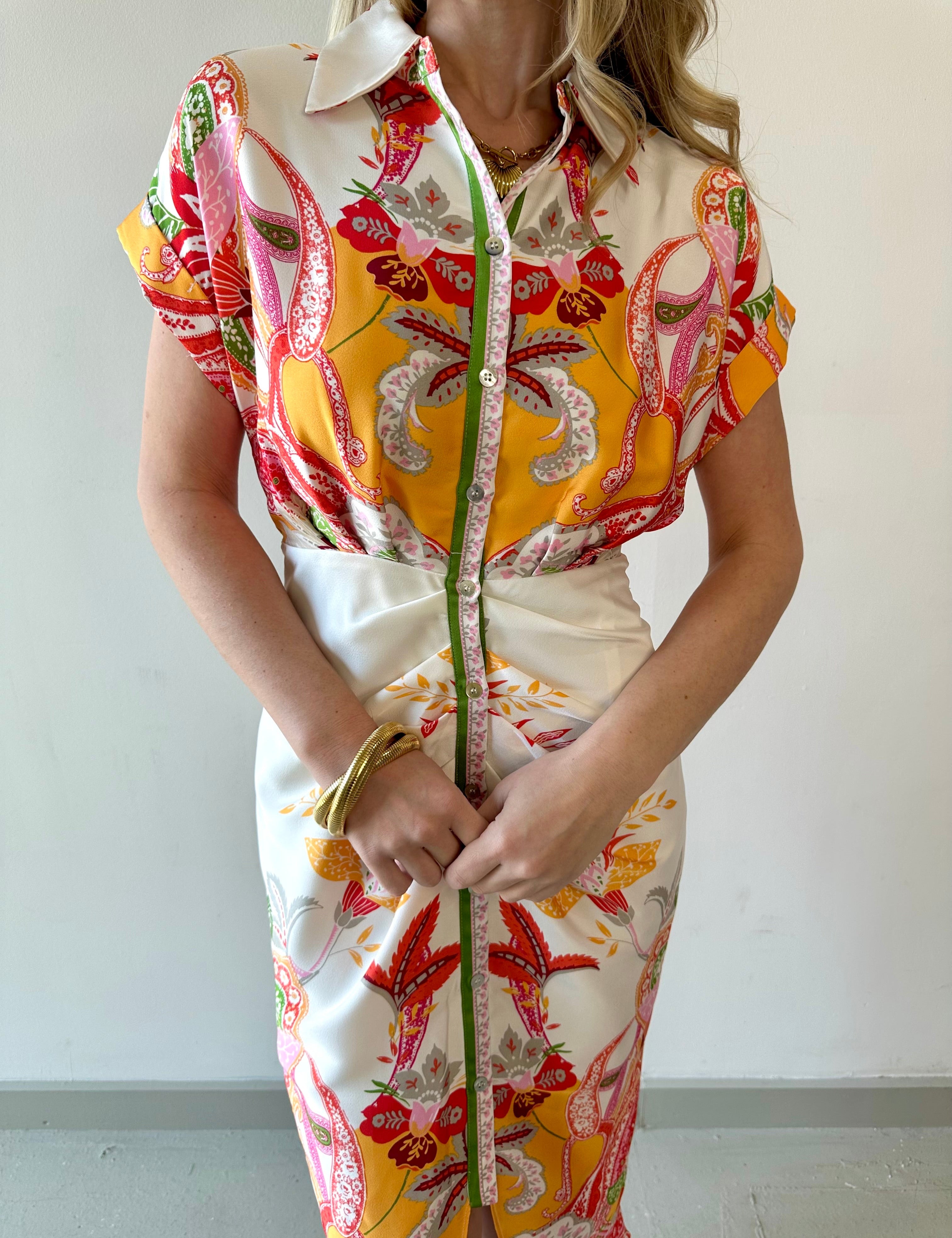 Botanical Scarf Printed Dress