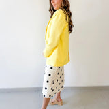 Bouble Breast Linen Blazer - Yellow