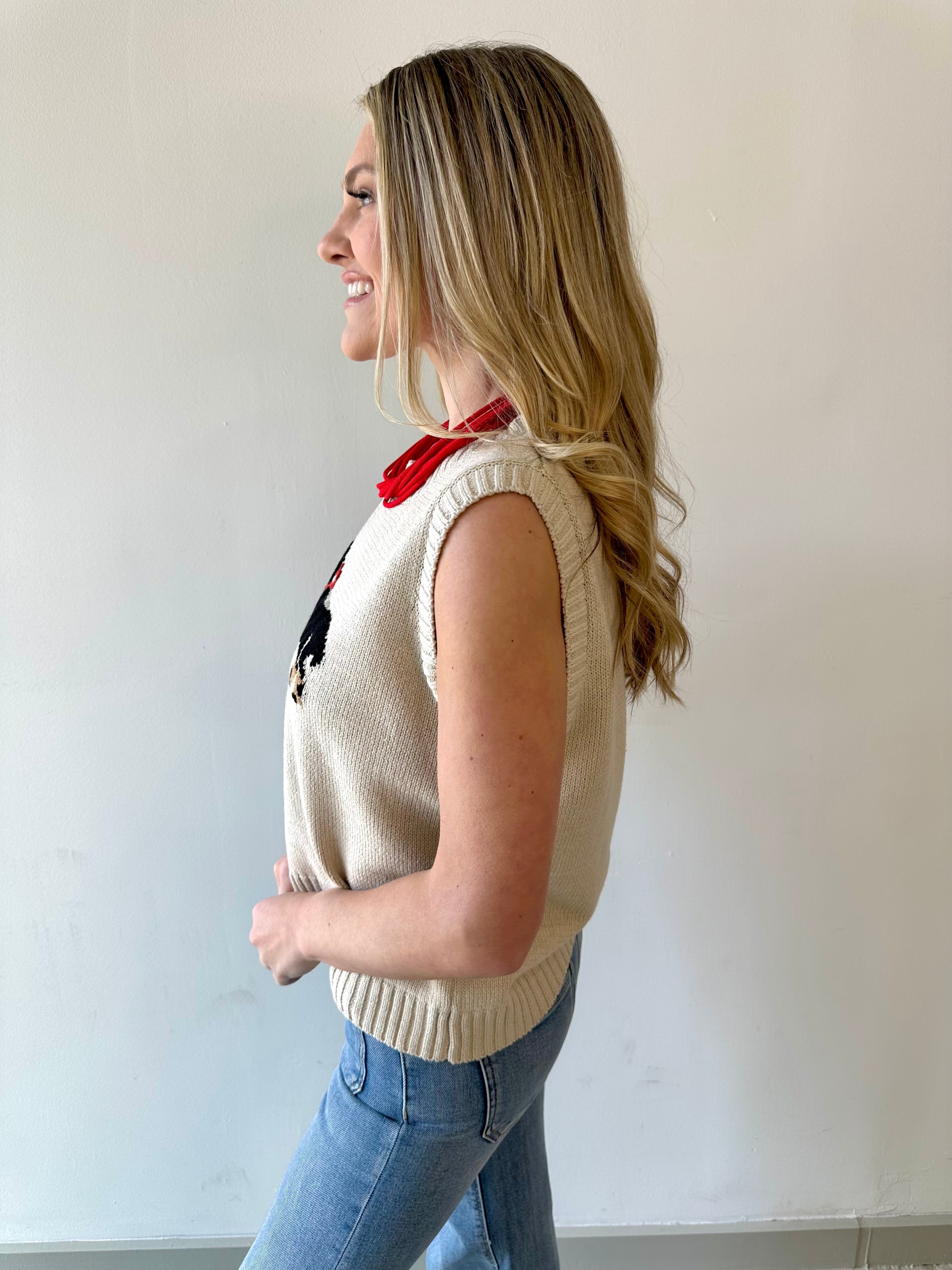 Bow Dog Sweater Vest
