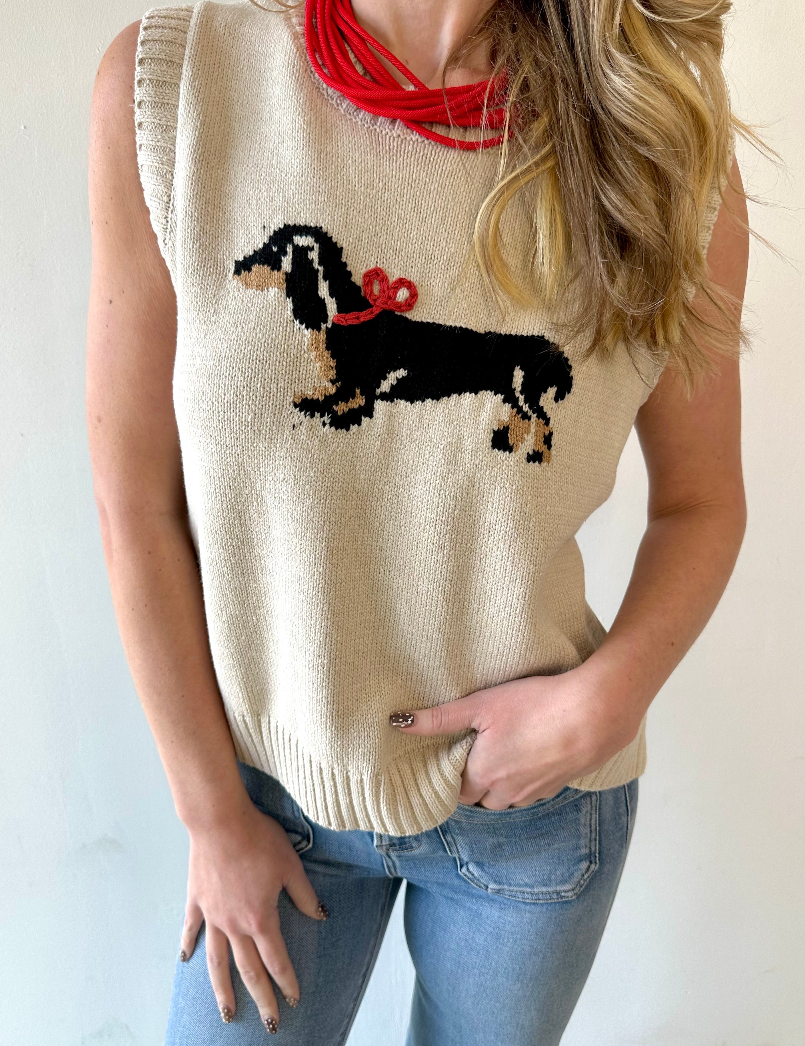 Bow Dog Sweater Vest