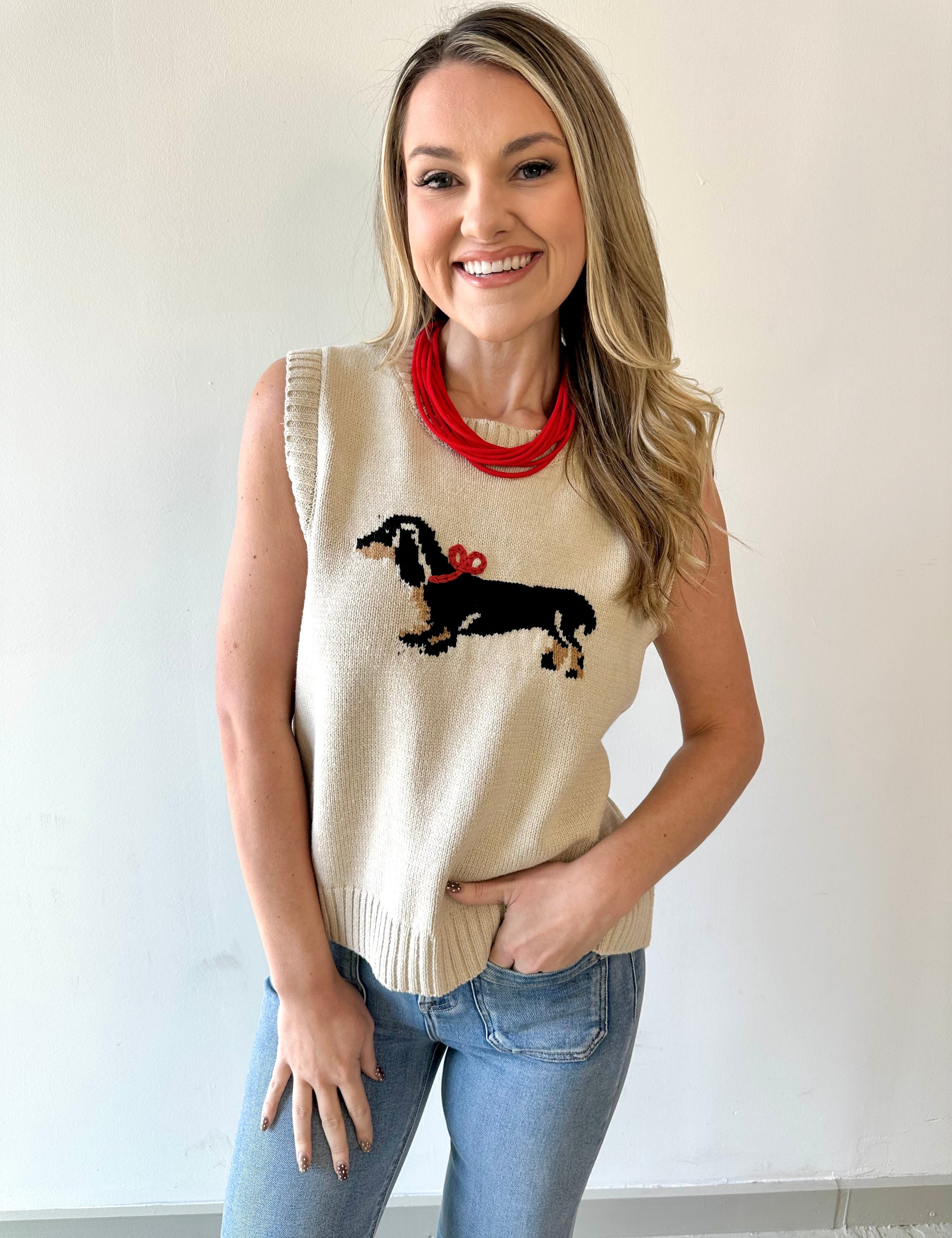 Bow Dog Sweater Vest