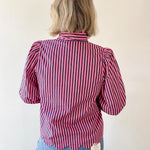 Bow Striped Top - Pink Pine