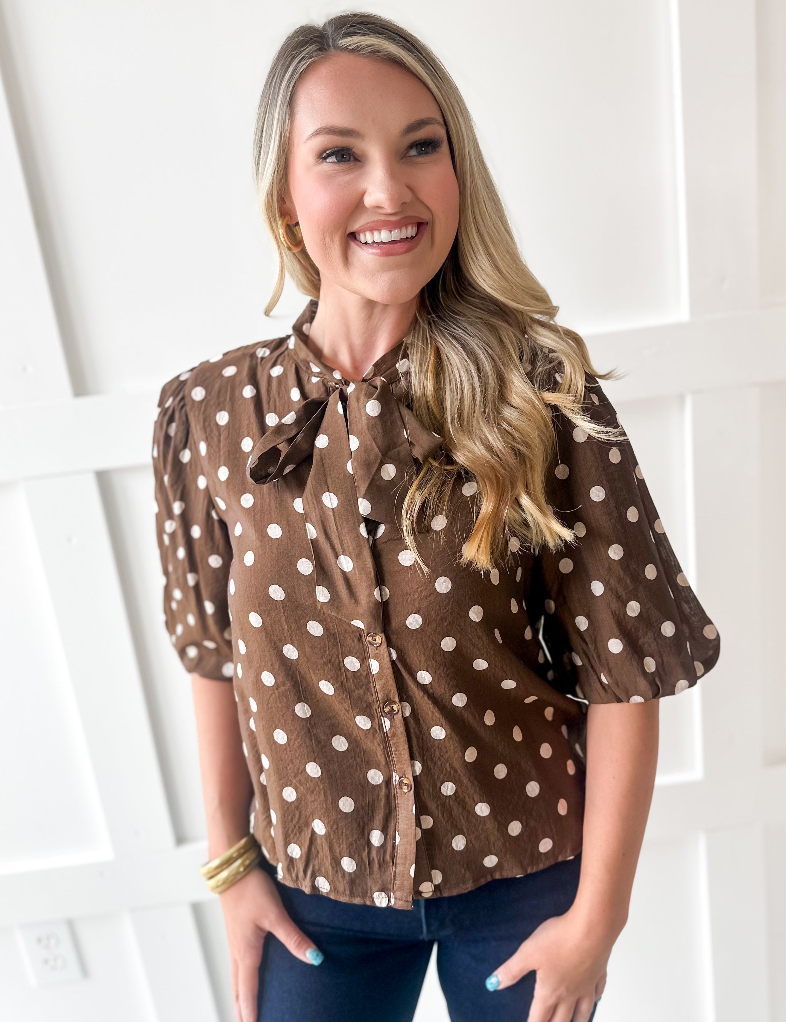 Bow Tie Polka Dot Top