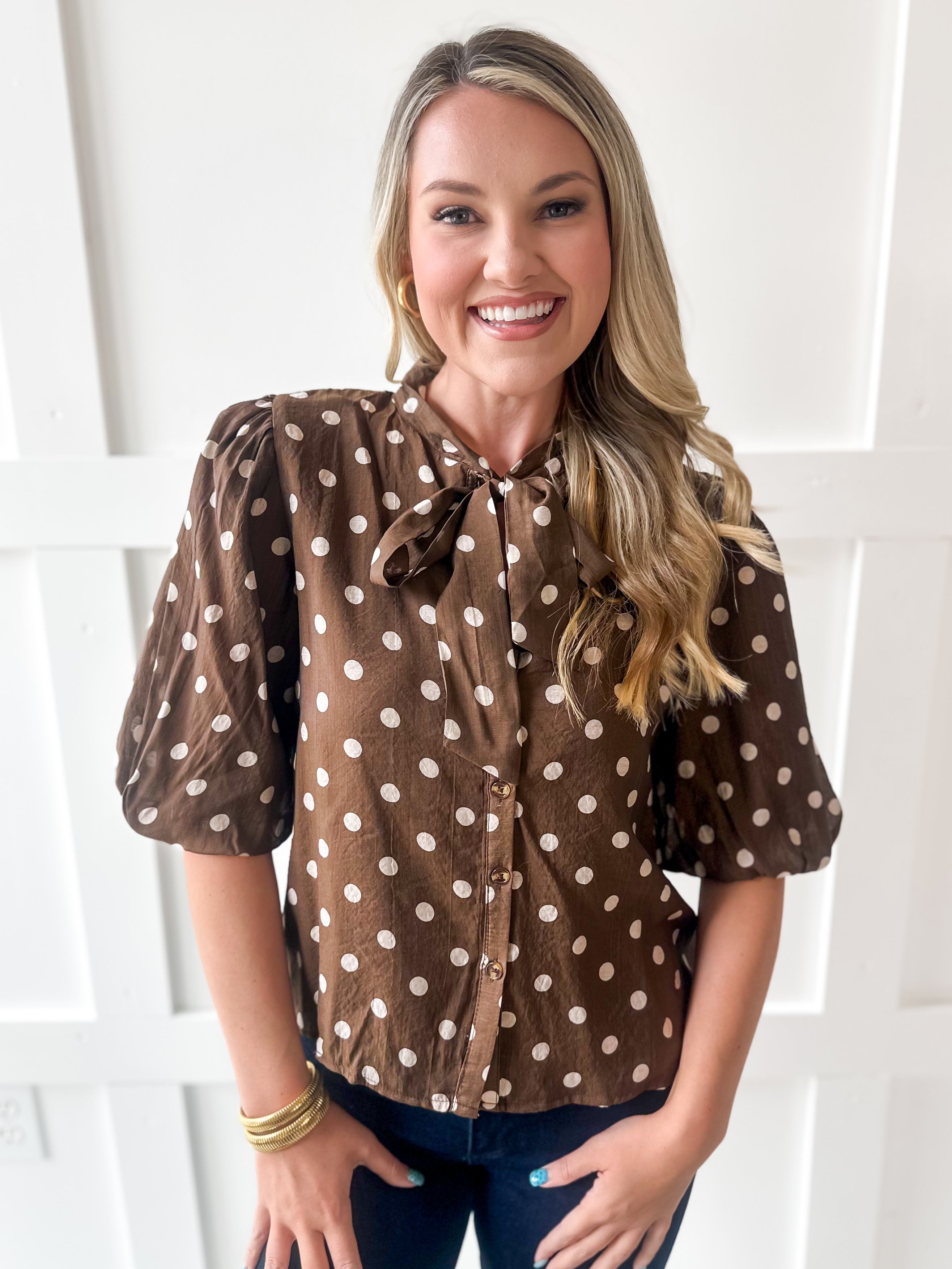 Bow Tie Polka Dot Top