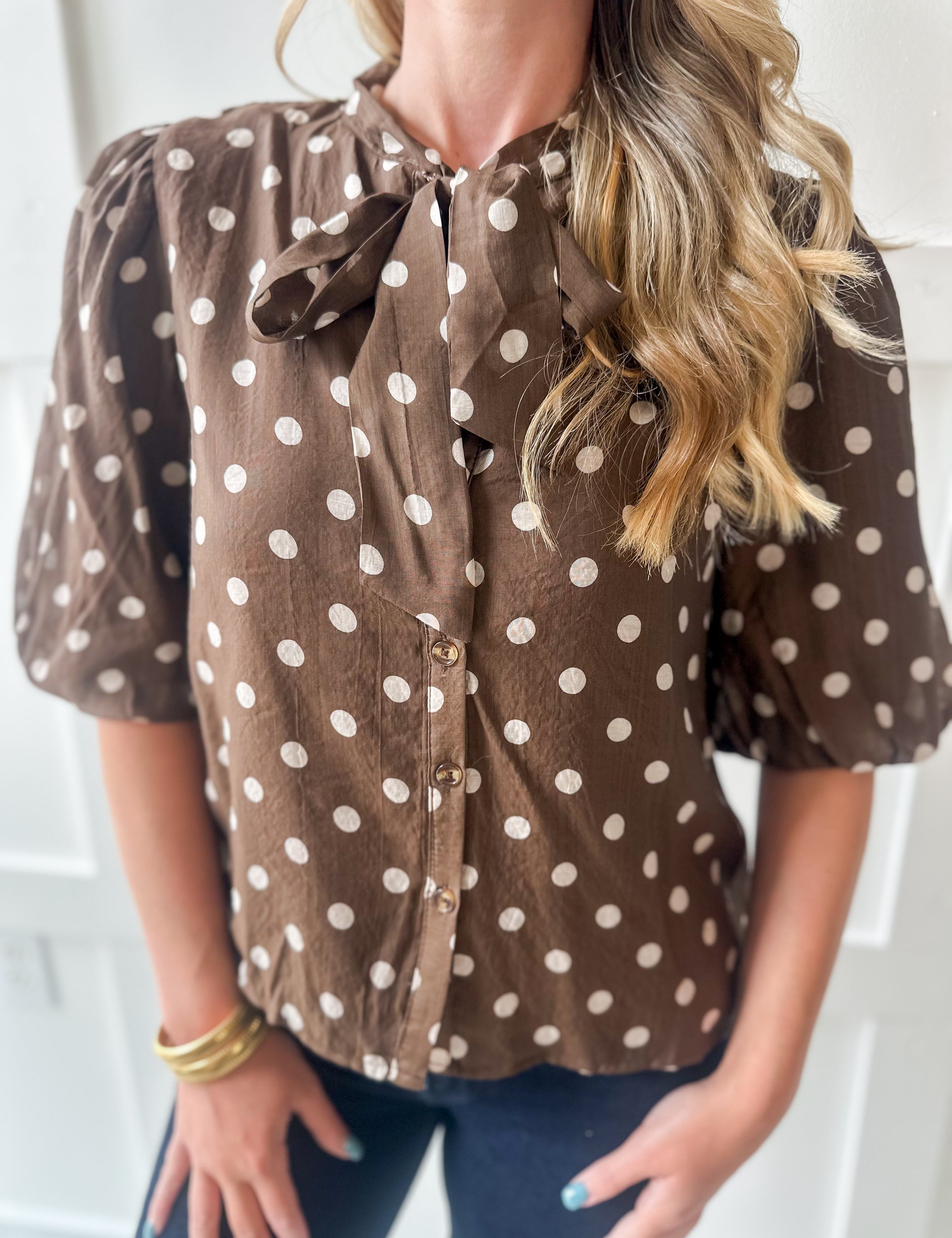 Bow Tie Polka Dot Top
