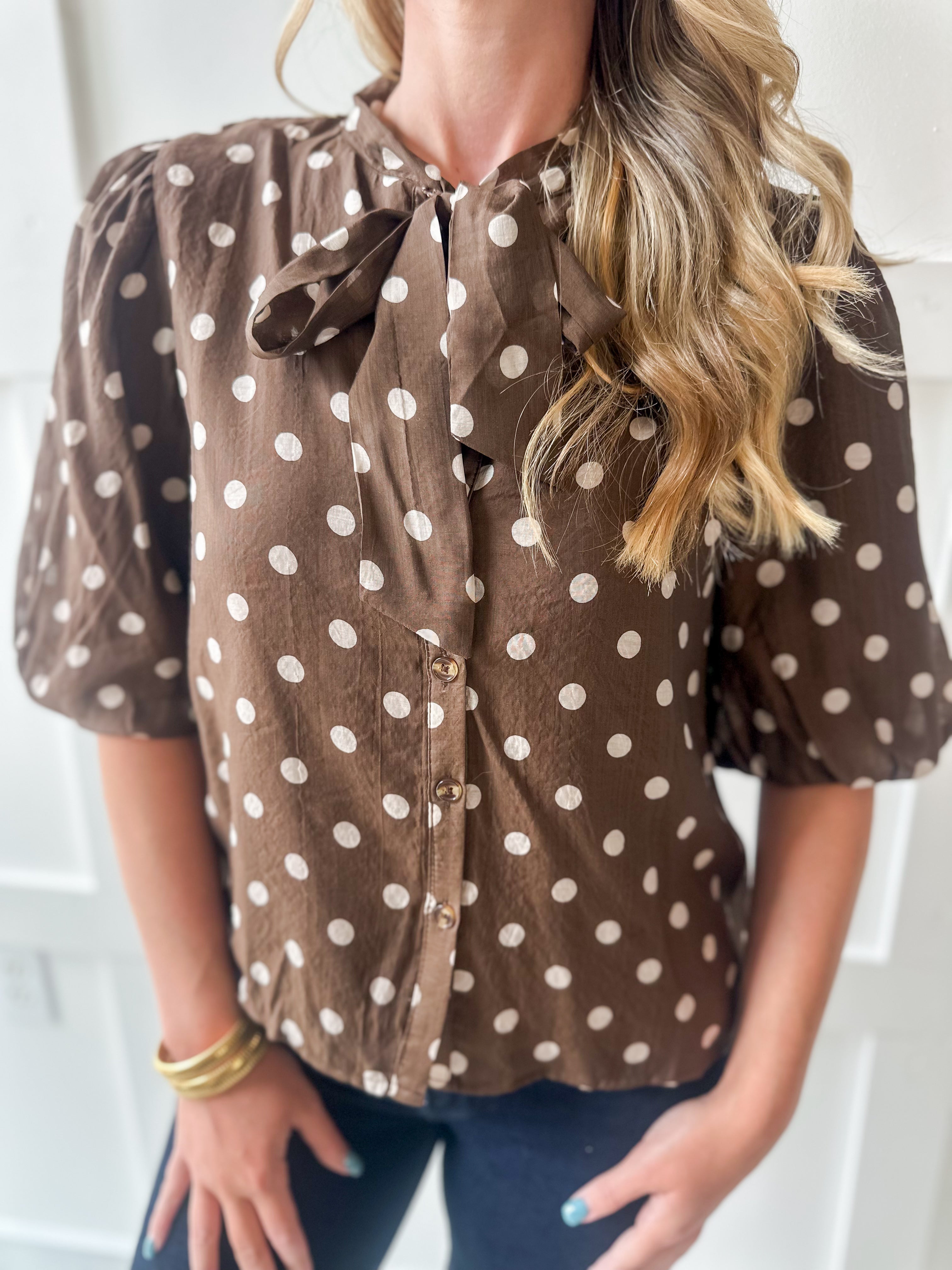 Bow Tie Polka Dot Top