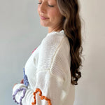 Braided Heart Crew Neck Sweater