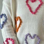 Braided Heart Crew Neck Sweater